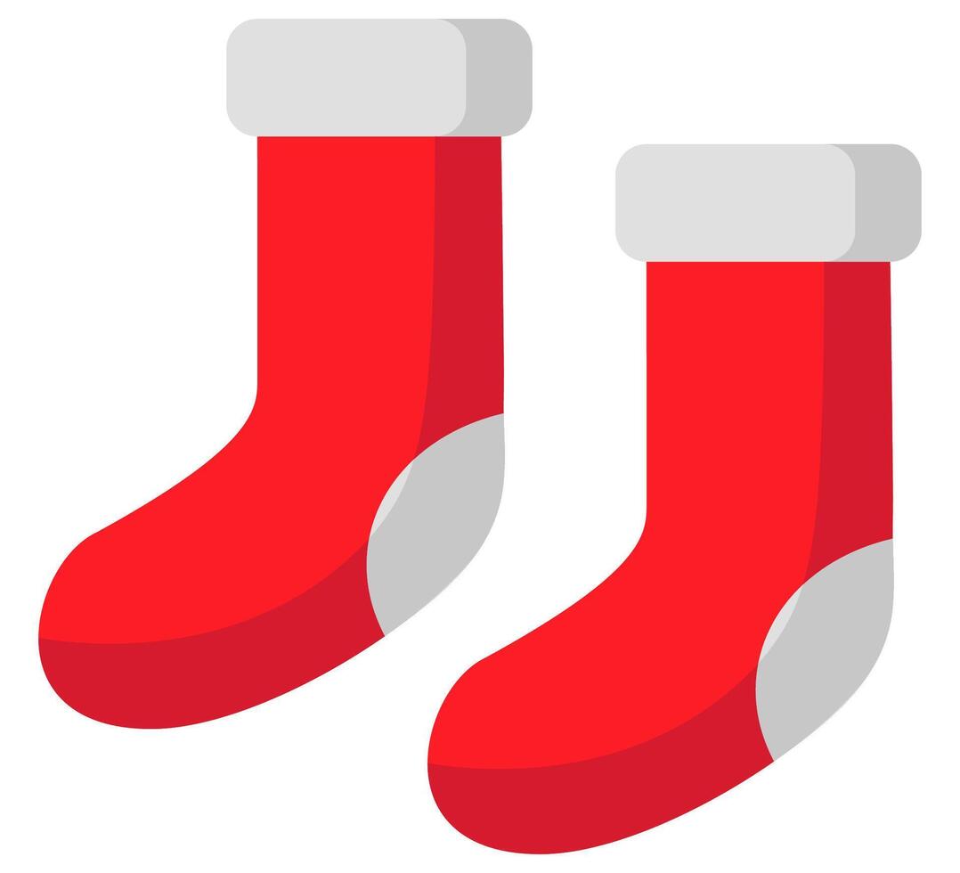 Red Christmas socks icon isolated on white background. vector