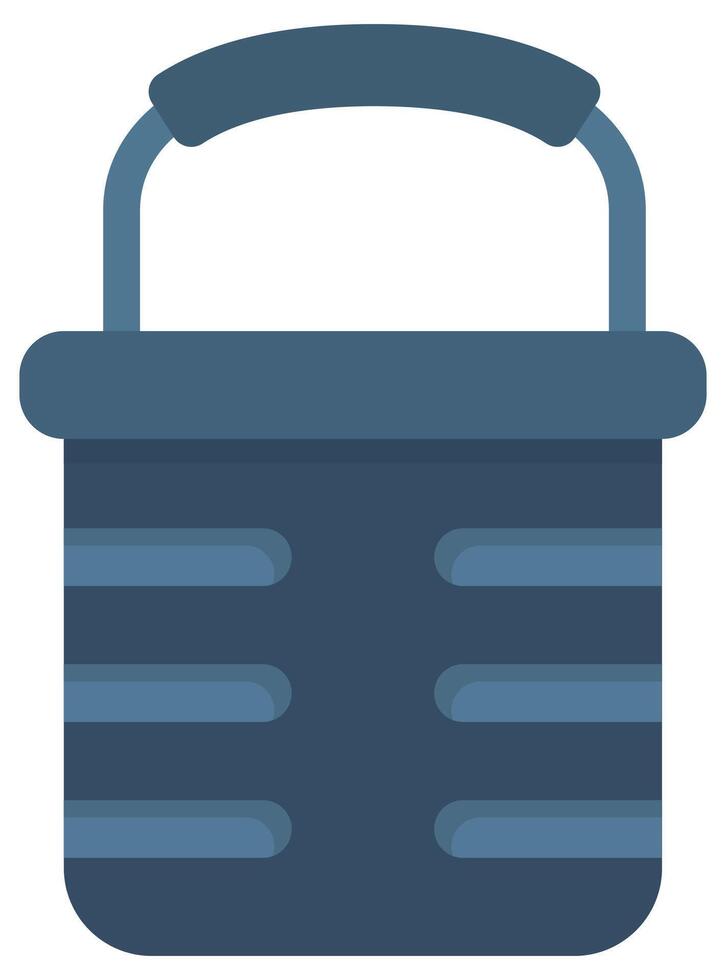 Flat icon of bucket isolated on white background. vector