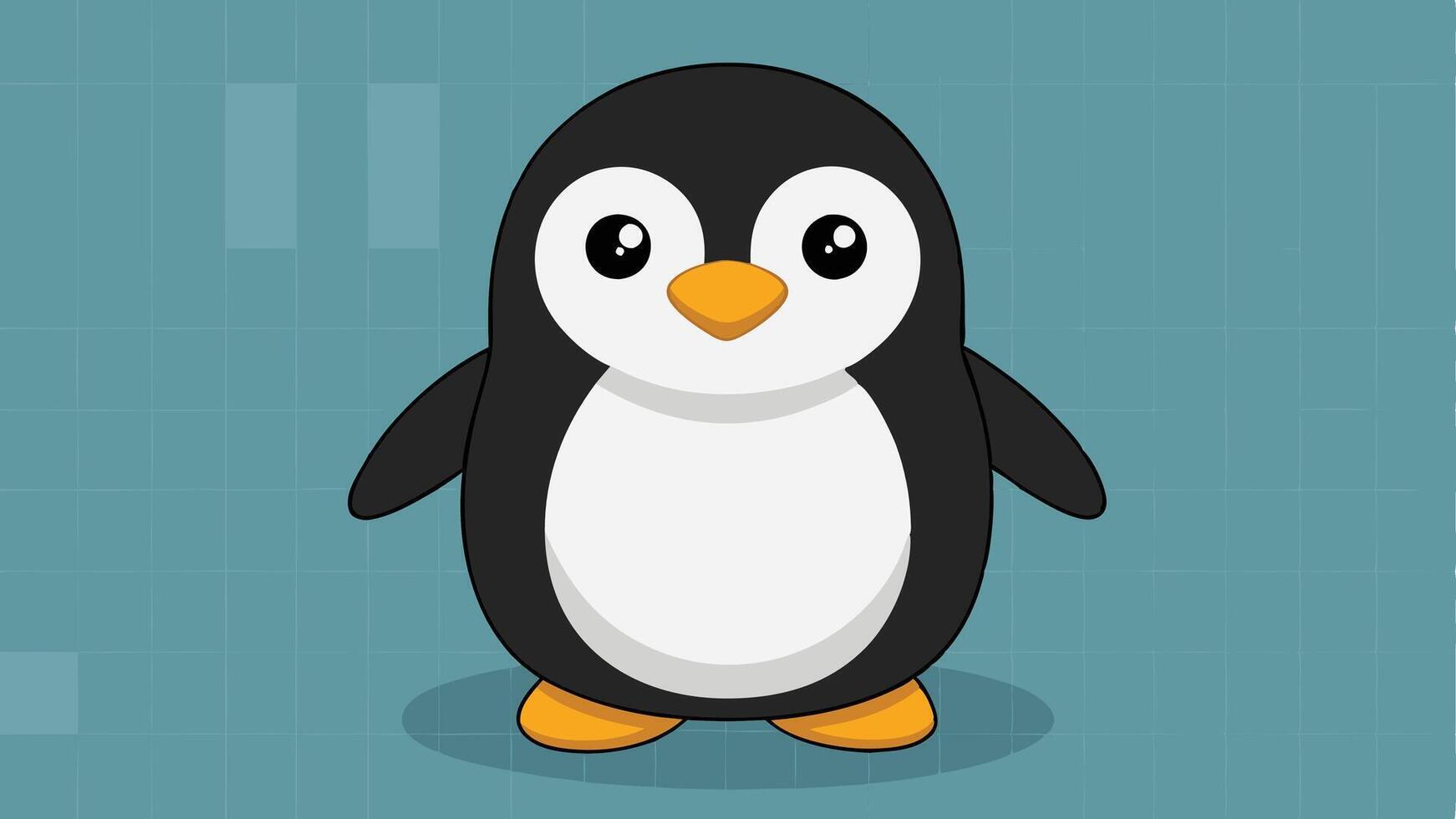 a penguin is standing on a blue background vector