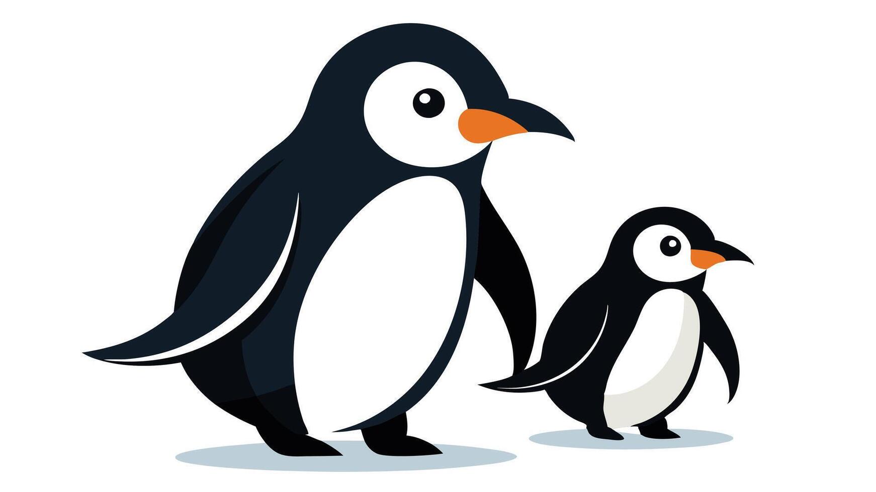 penguin family illustration vector