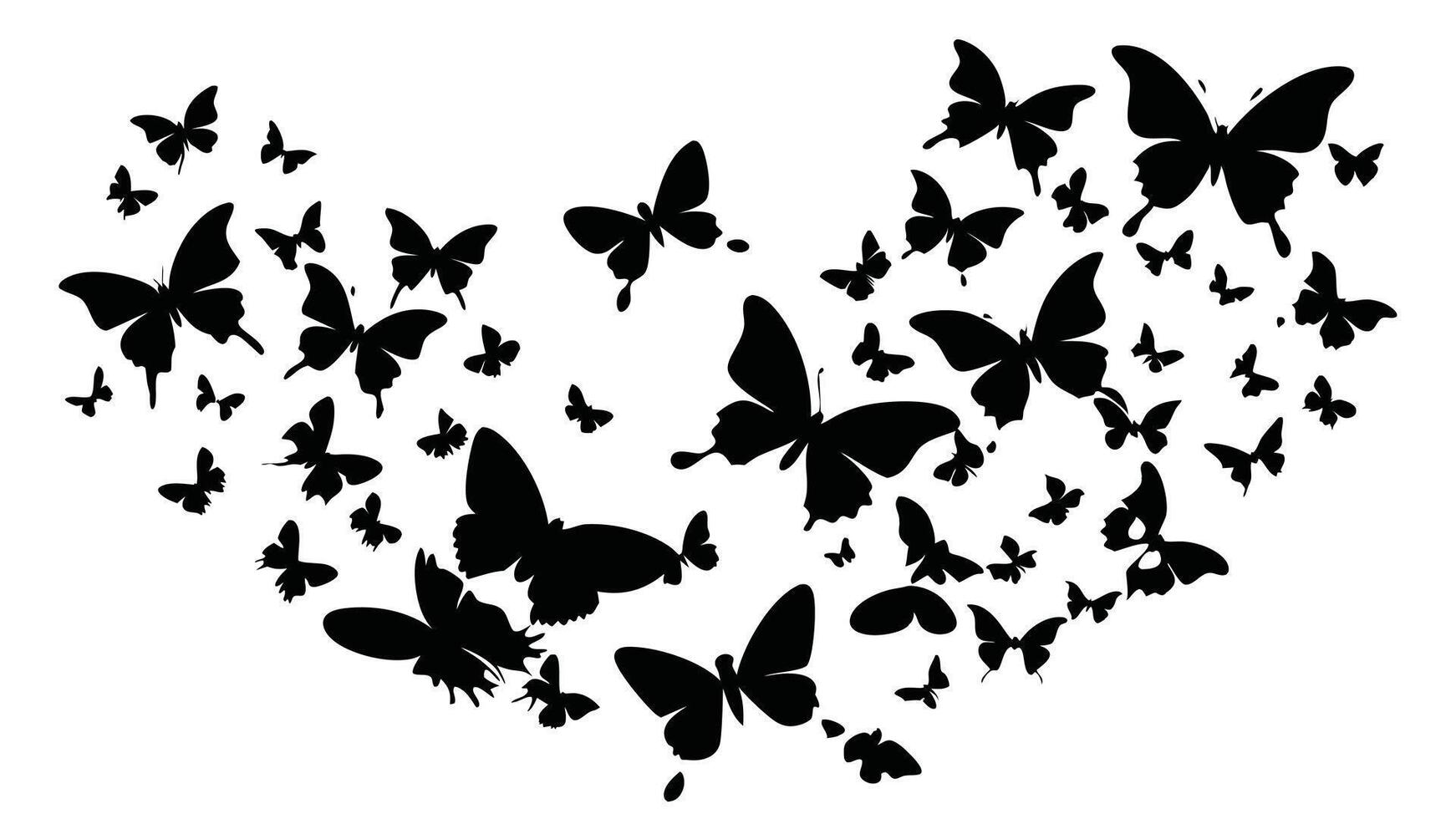 a heart shaped wall sticker with many butterflies vector