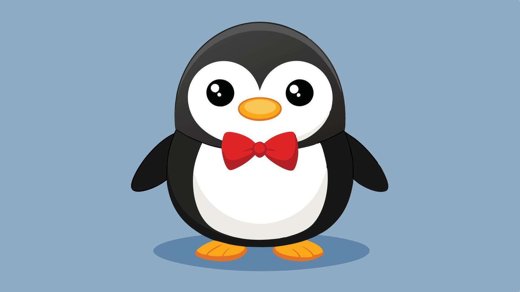 a cartoon penguin wearing a bow tie vector