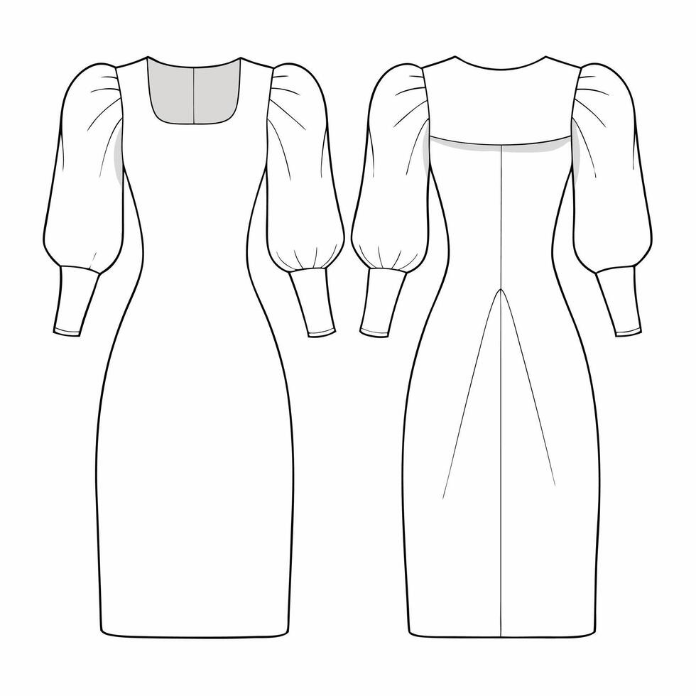 the dress is shown in a white and black pattern vector