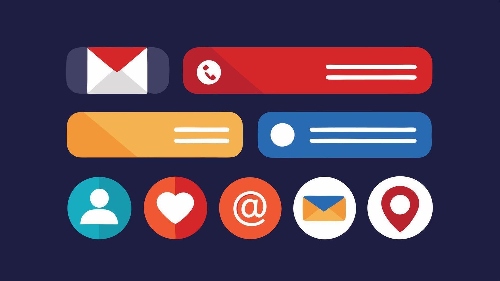 flat design icons for social media vector