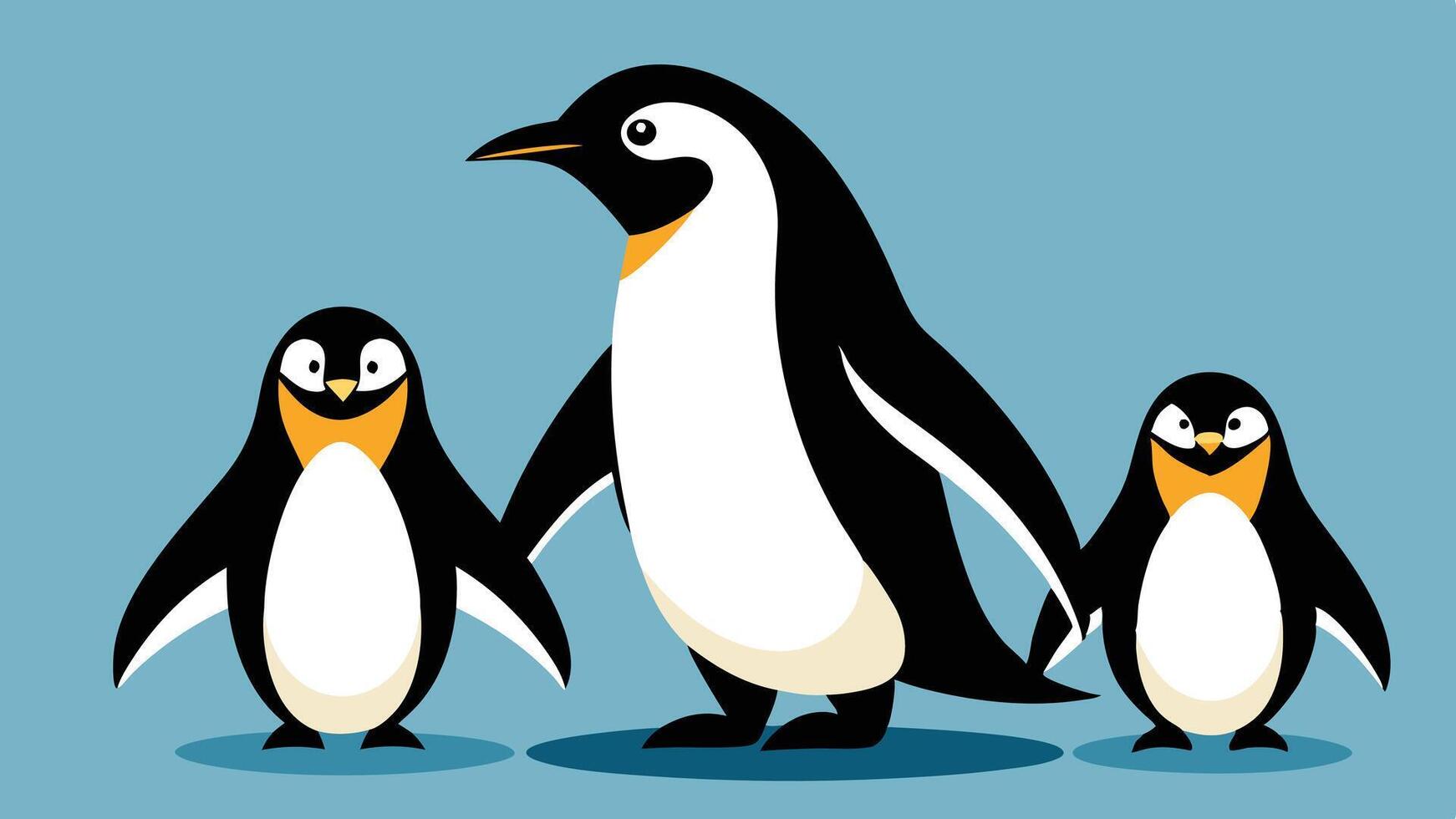penguin family illustration vector