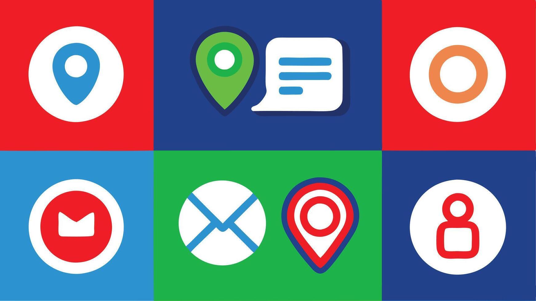 a set of icons with different colors and shapes vector