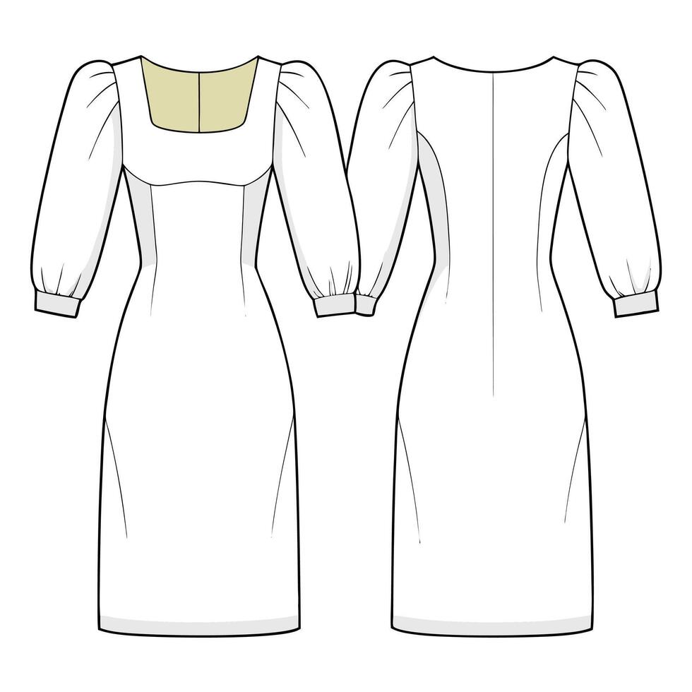 the dress is made from white fabric vector