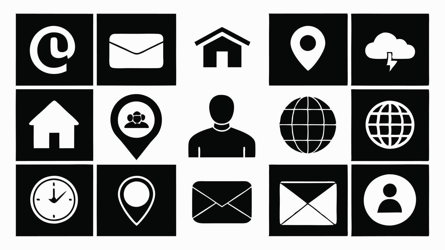 a set of icons for business and communication vector