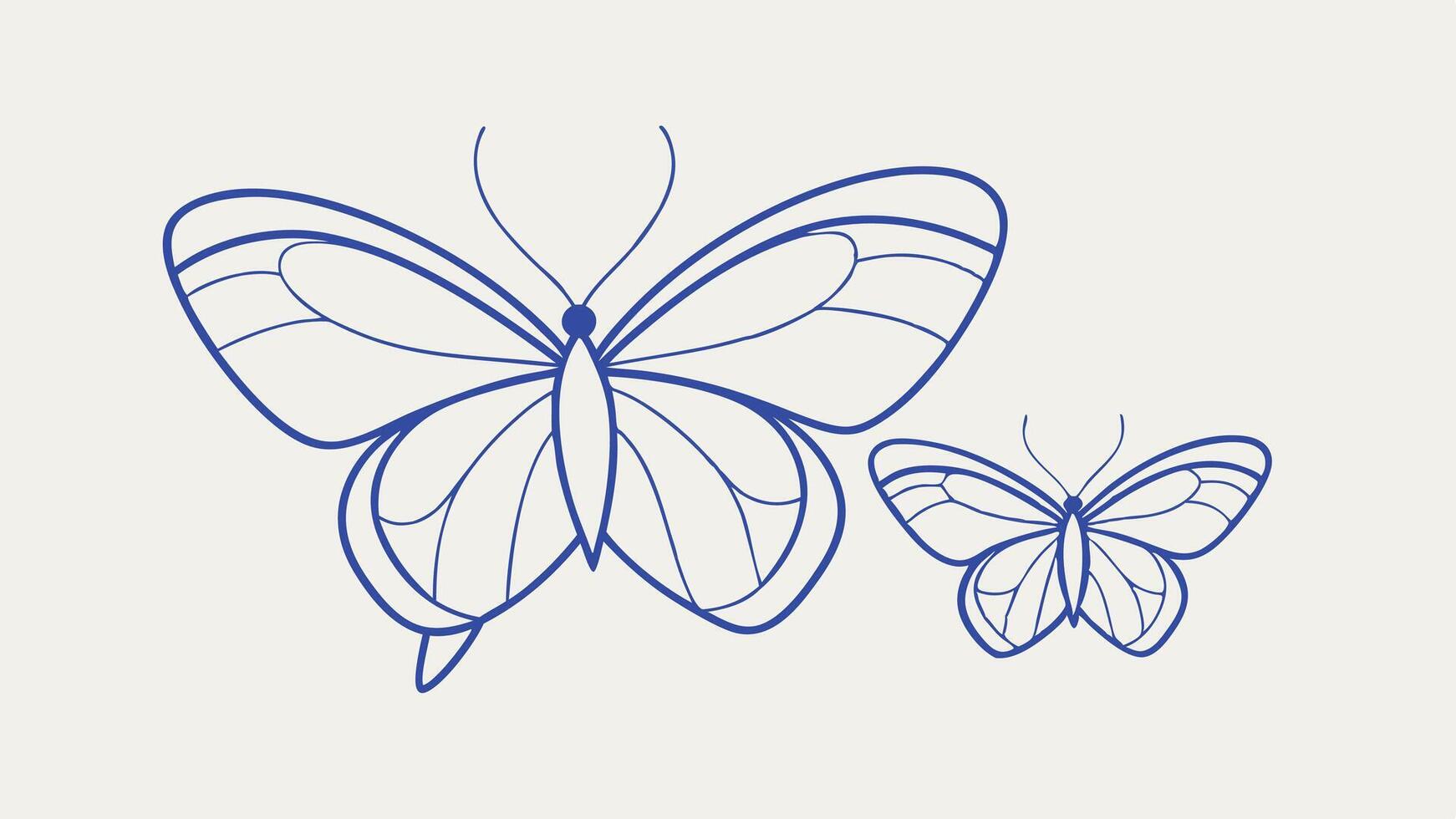 a butterfly is drawn in a line on a white background vector