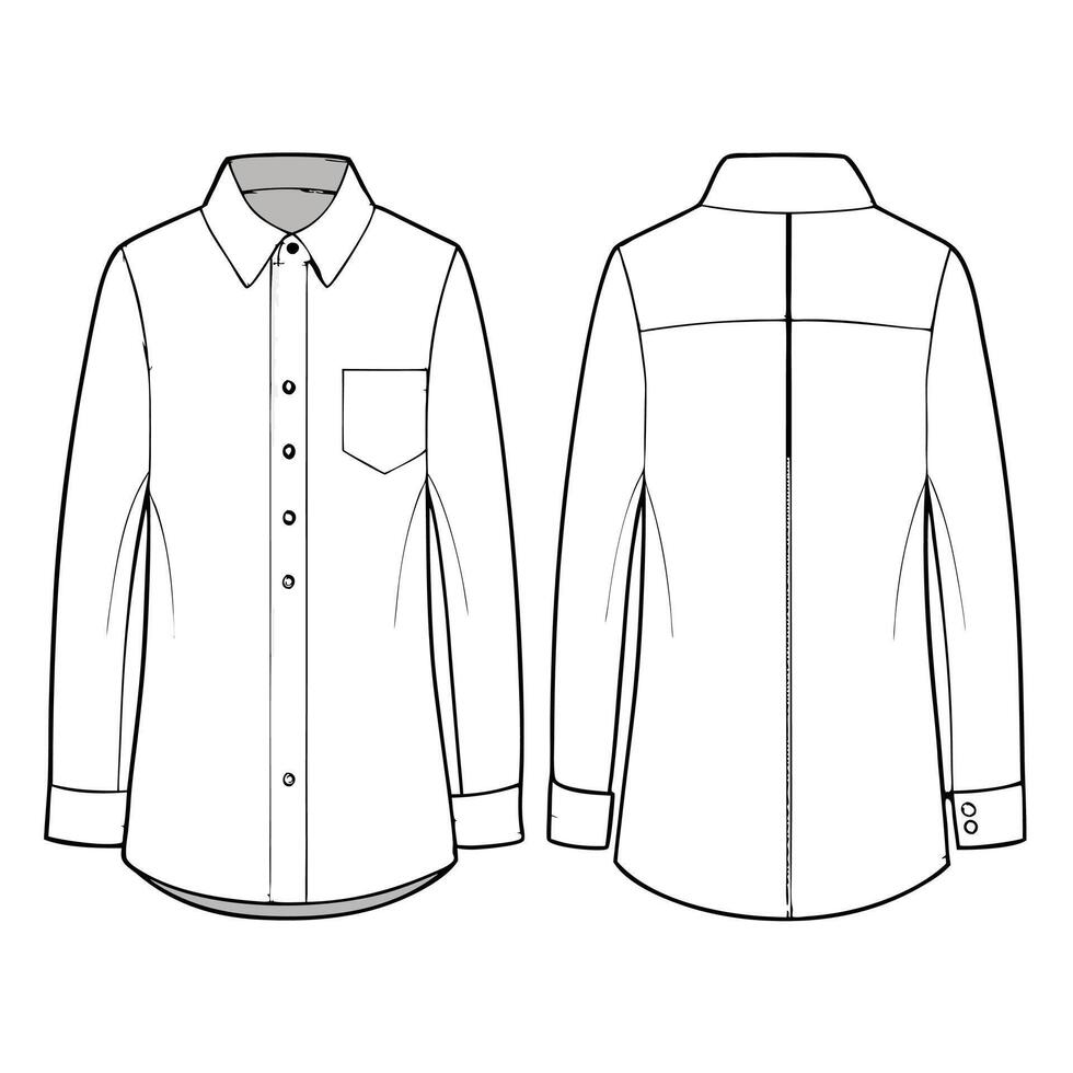 the front and back of a shirt vector