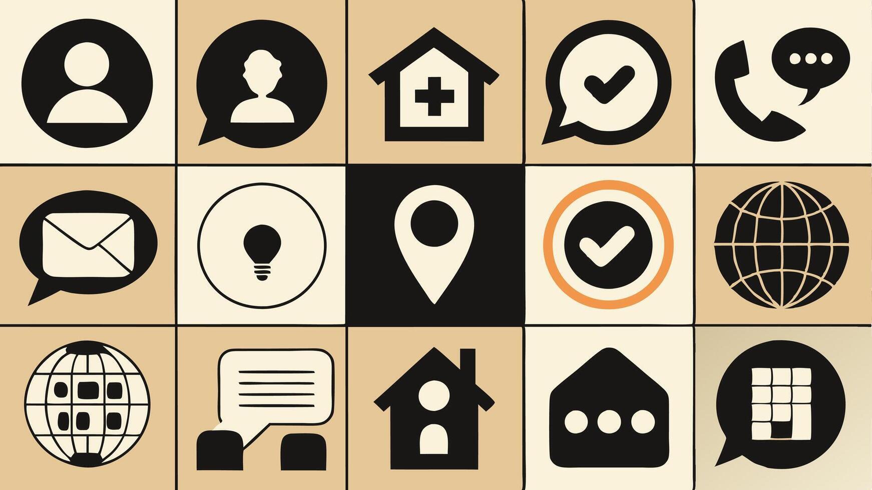 a set of icons for social media and communication vector