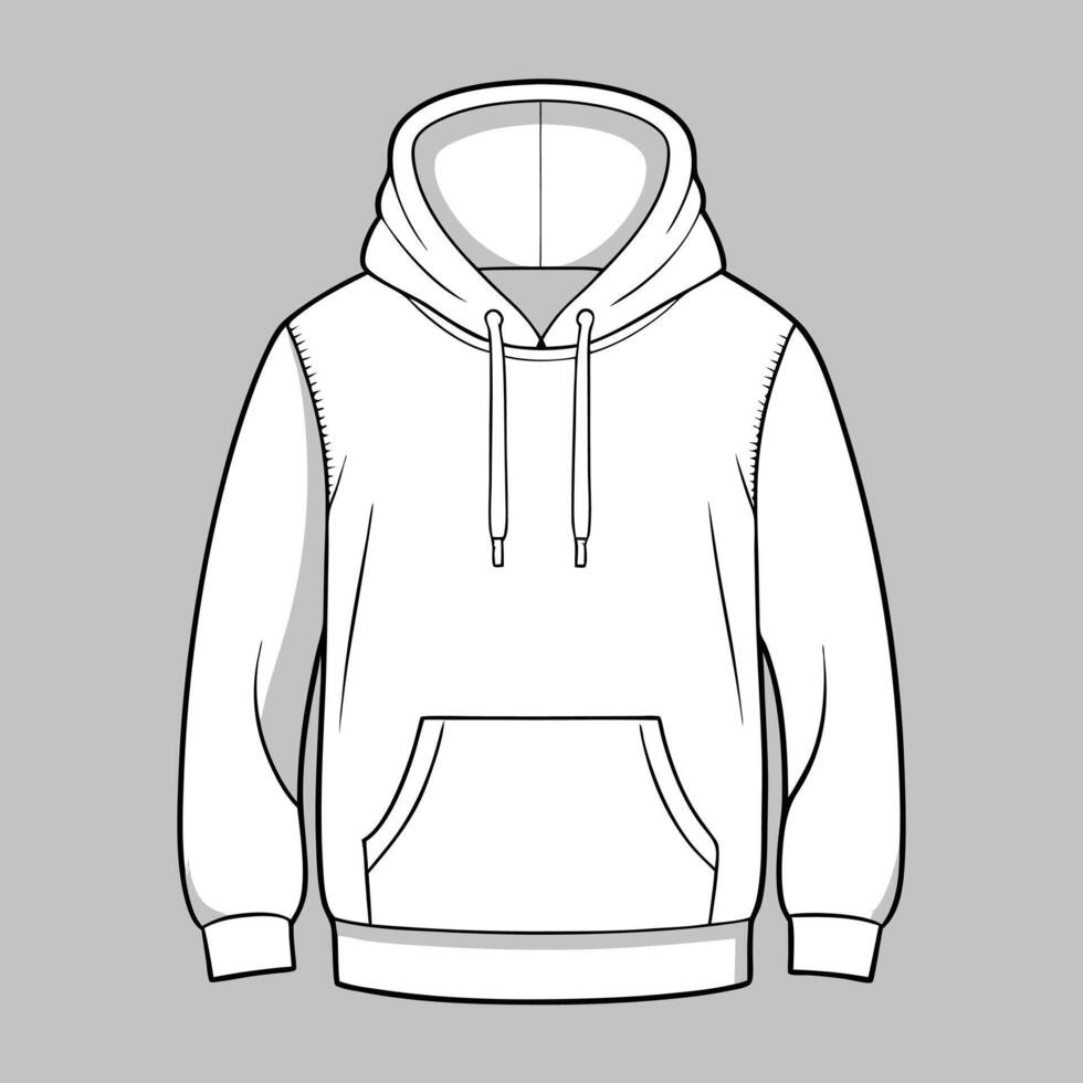an outline drawing of a hoodie vector