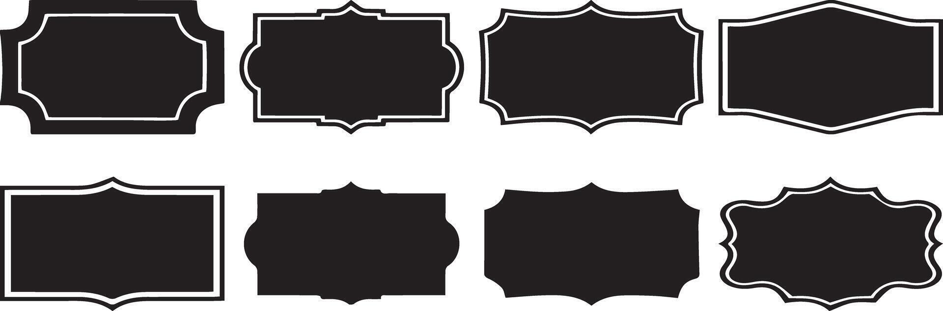 a set of black and white frames with different shapes vector
