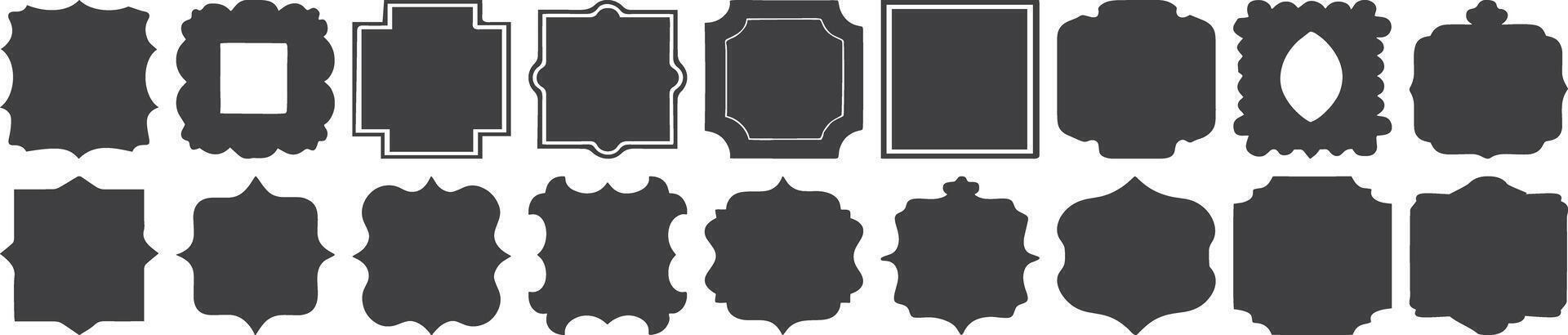 a set of black and white decorative frames vector