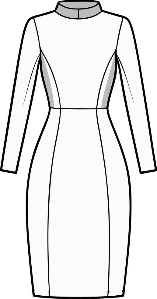 a white dress with a long sleeve vector