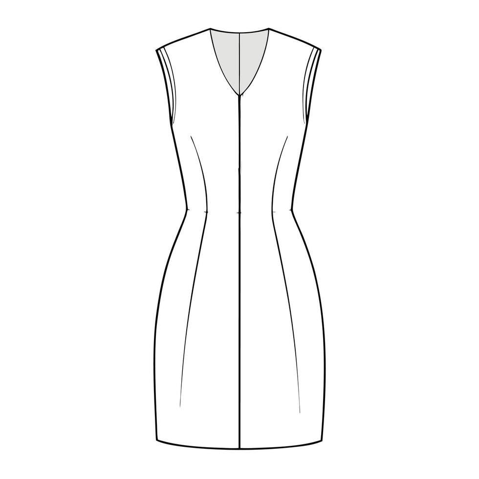 a drawing of a dress with a front view vector