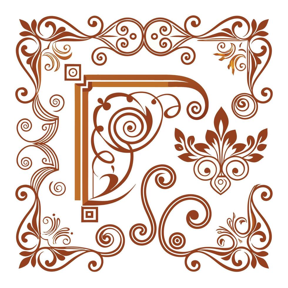 decorative elements flower shape vector