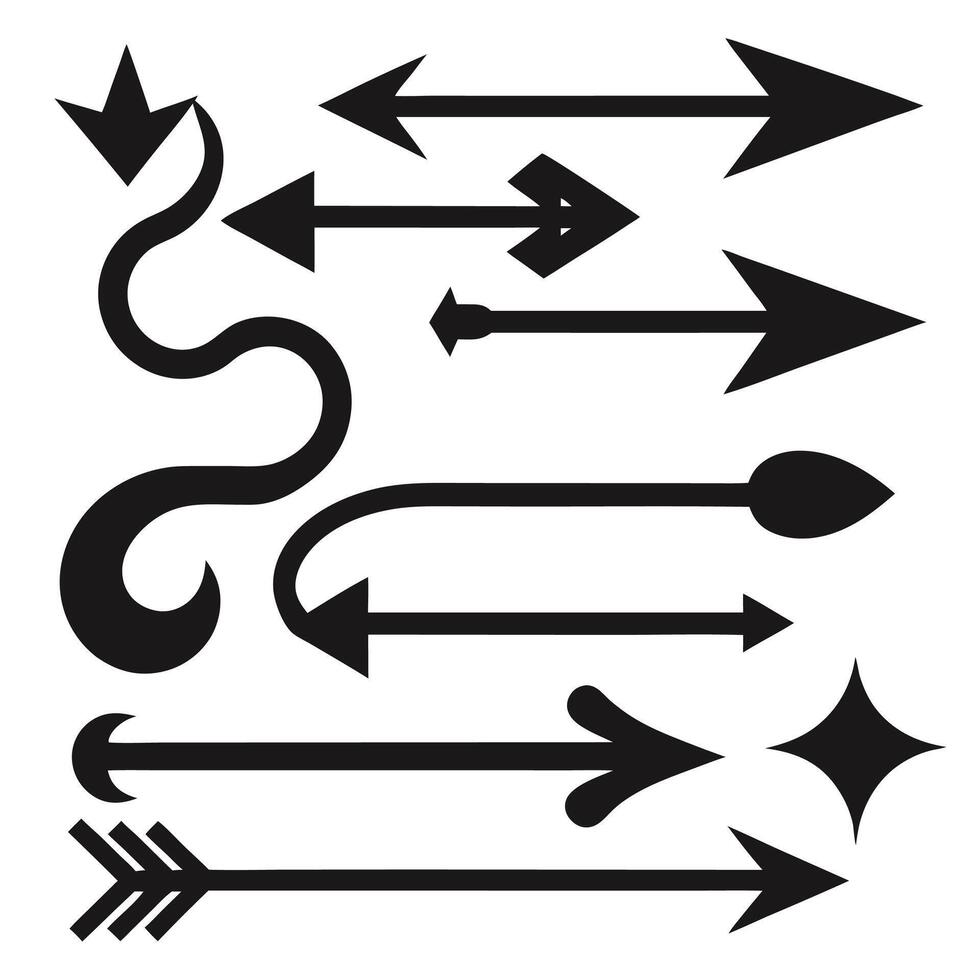 a set of arrows and arrows on a white background vector