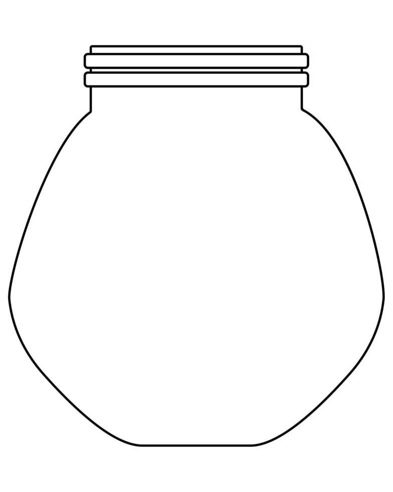 Outline jar with extended bottom, outline of storage container in linear style vector