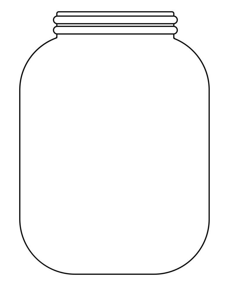 Outline jar, outline of a storage container in a linear style vector