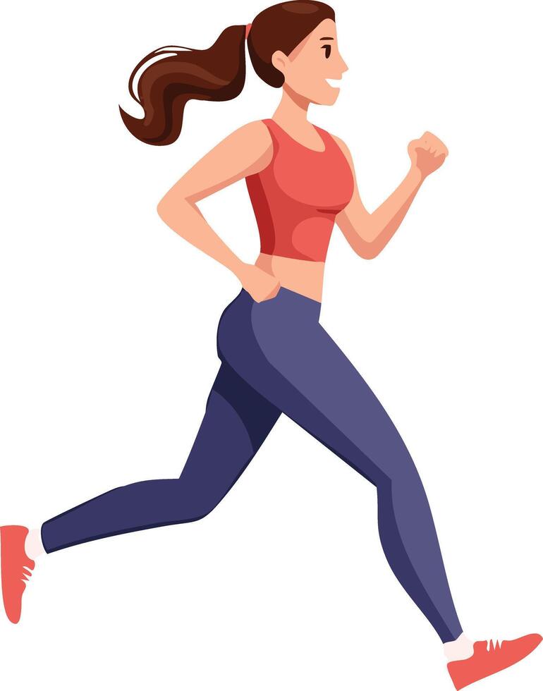Woman running at park in morning vector