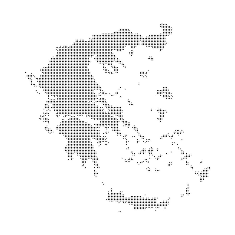 black halftone dotted greece map vector