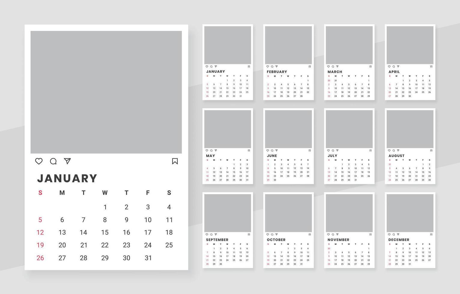 Post theme 2025 monthly vertical desk calendar template vector