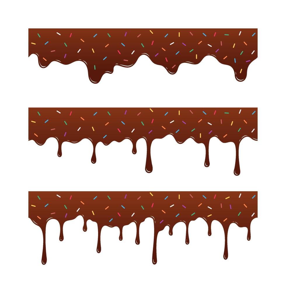 Chocolate Drips with Sprinkles vector