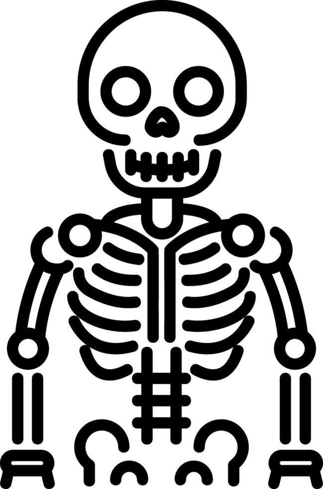 Human skeleton icon in line style vector