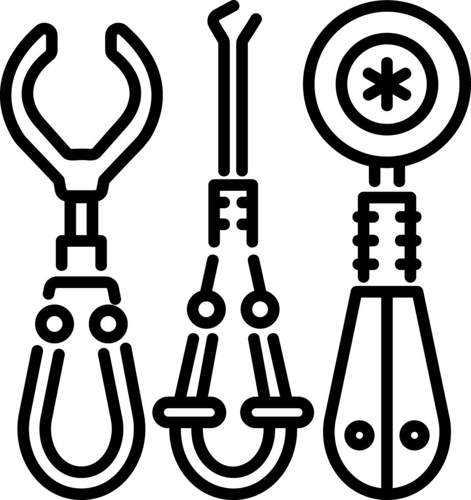 A linear icon of medical retractors vector