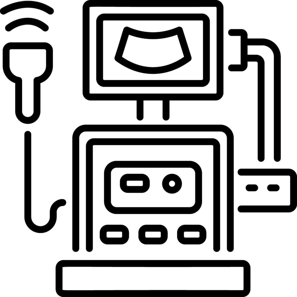 A line icon of an ultrasound device vector