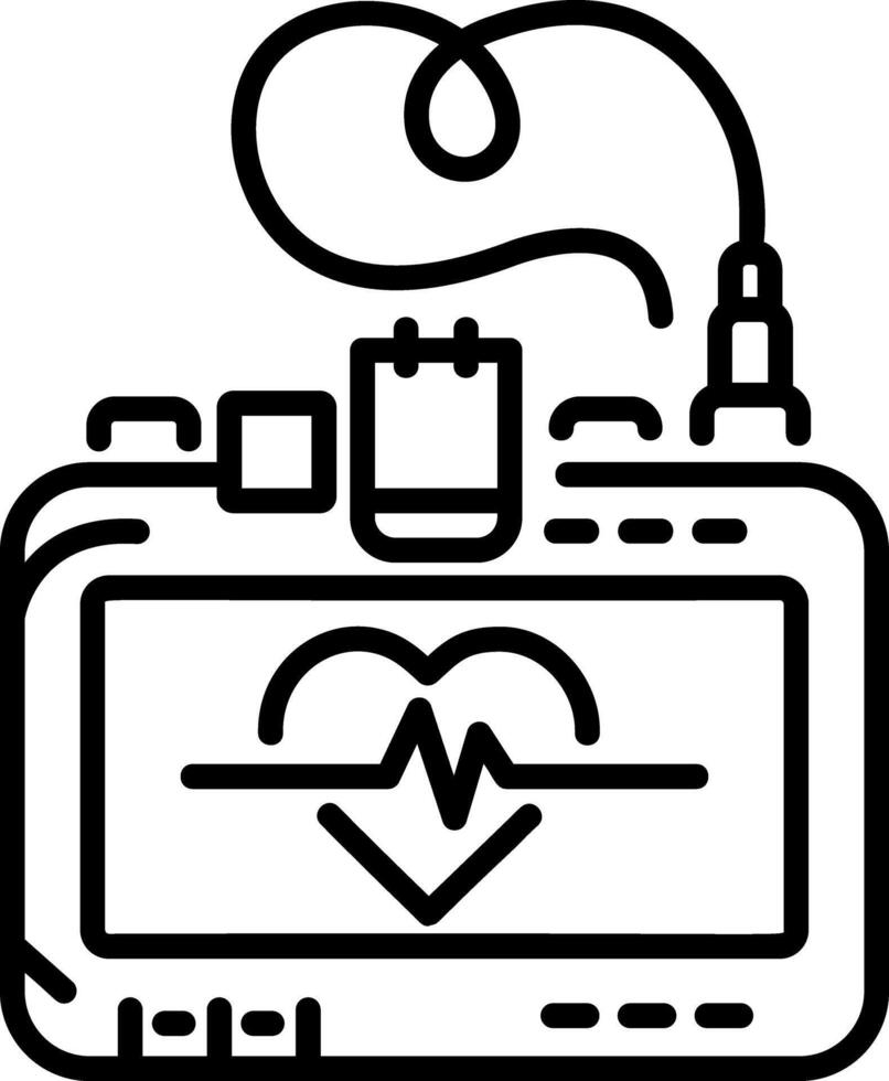 A linear icon of pacemaker machine vector