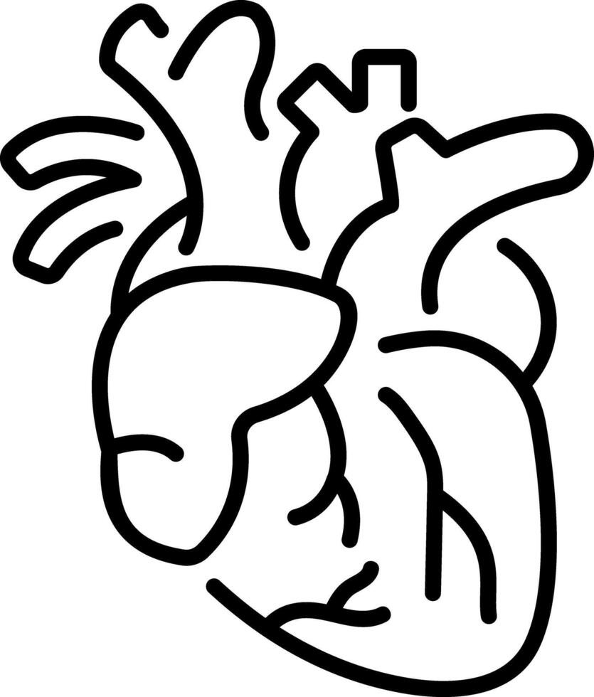 A linear icon of a heart vector