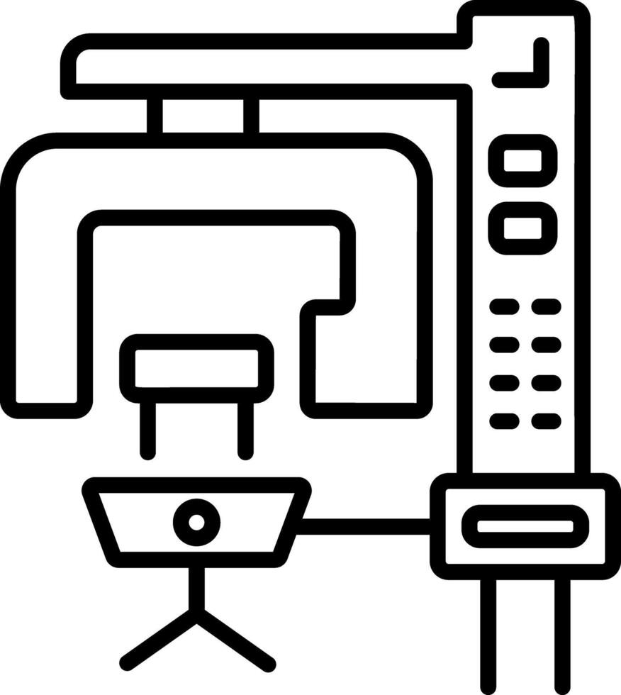 Cone beam machine icon in linear style vector