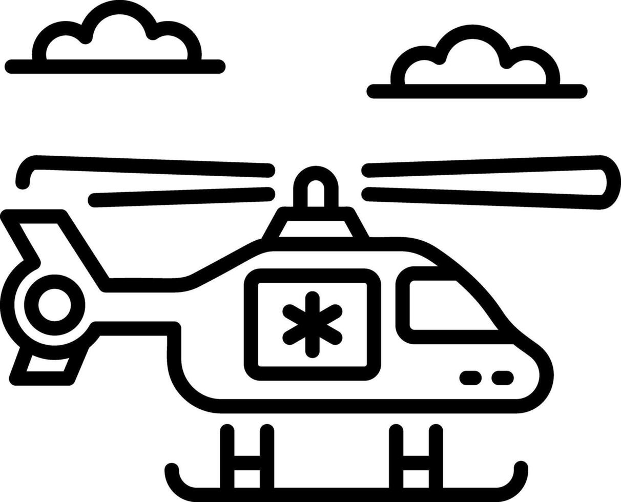 A line icon of medical helicopter vector