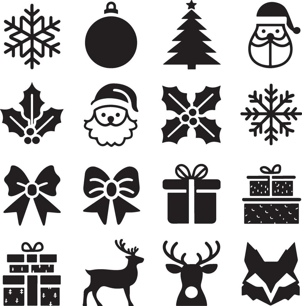 A set of Christmas icon vector