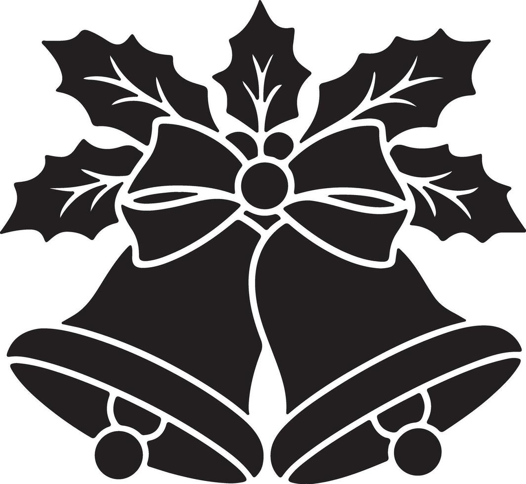 Rustic Holiday Bell Silhouette vector
