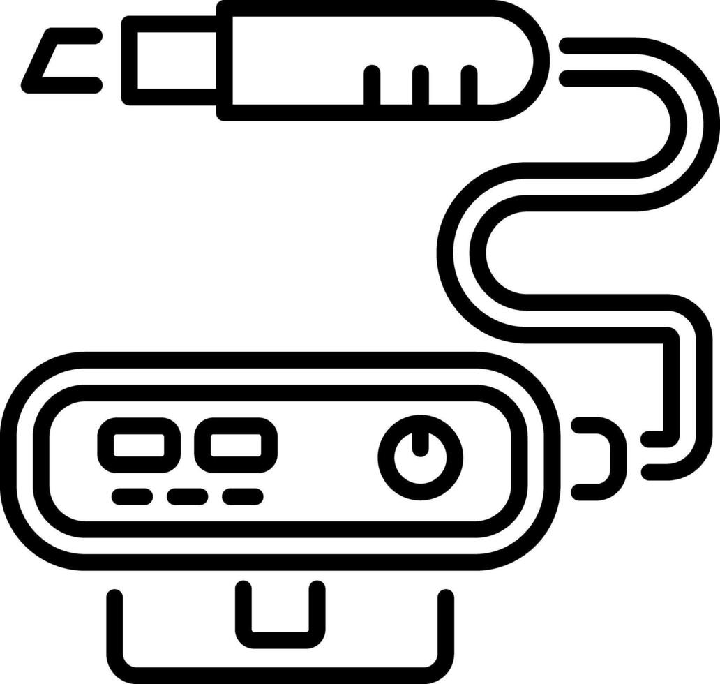A linear icon of an ultrasonic cutter vector