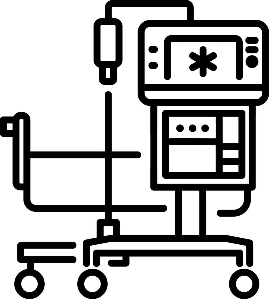 A linear icon of hospital ventilator vector