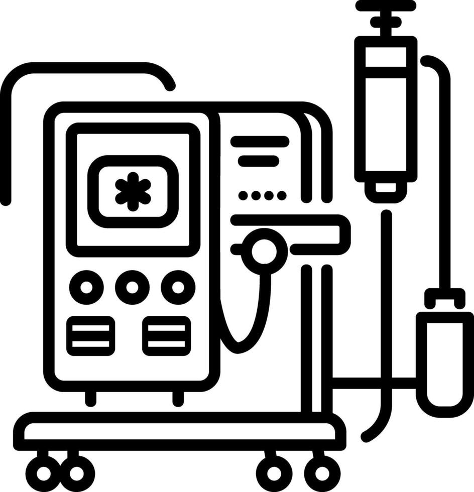 A line icon of a blood dialysis machine vector