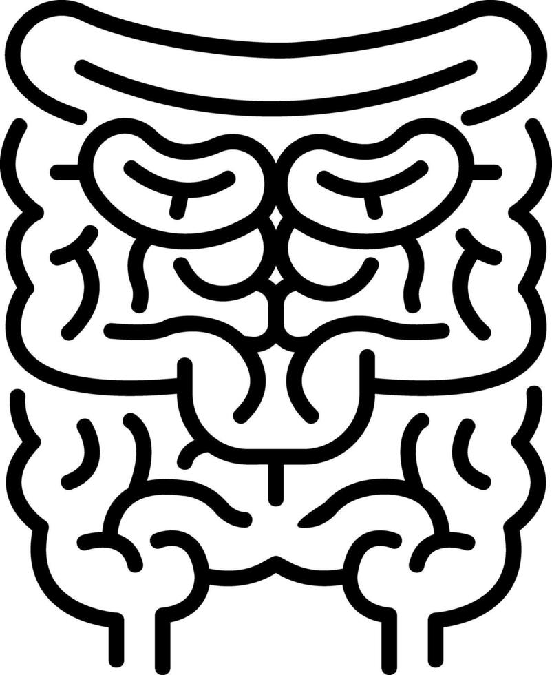 Intestines icon in line style vector