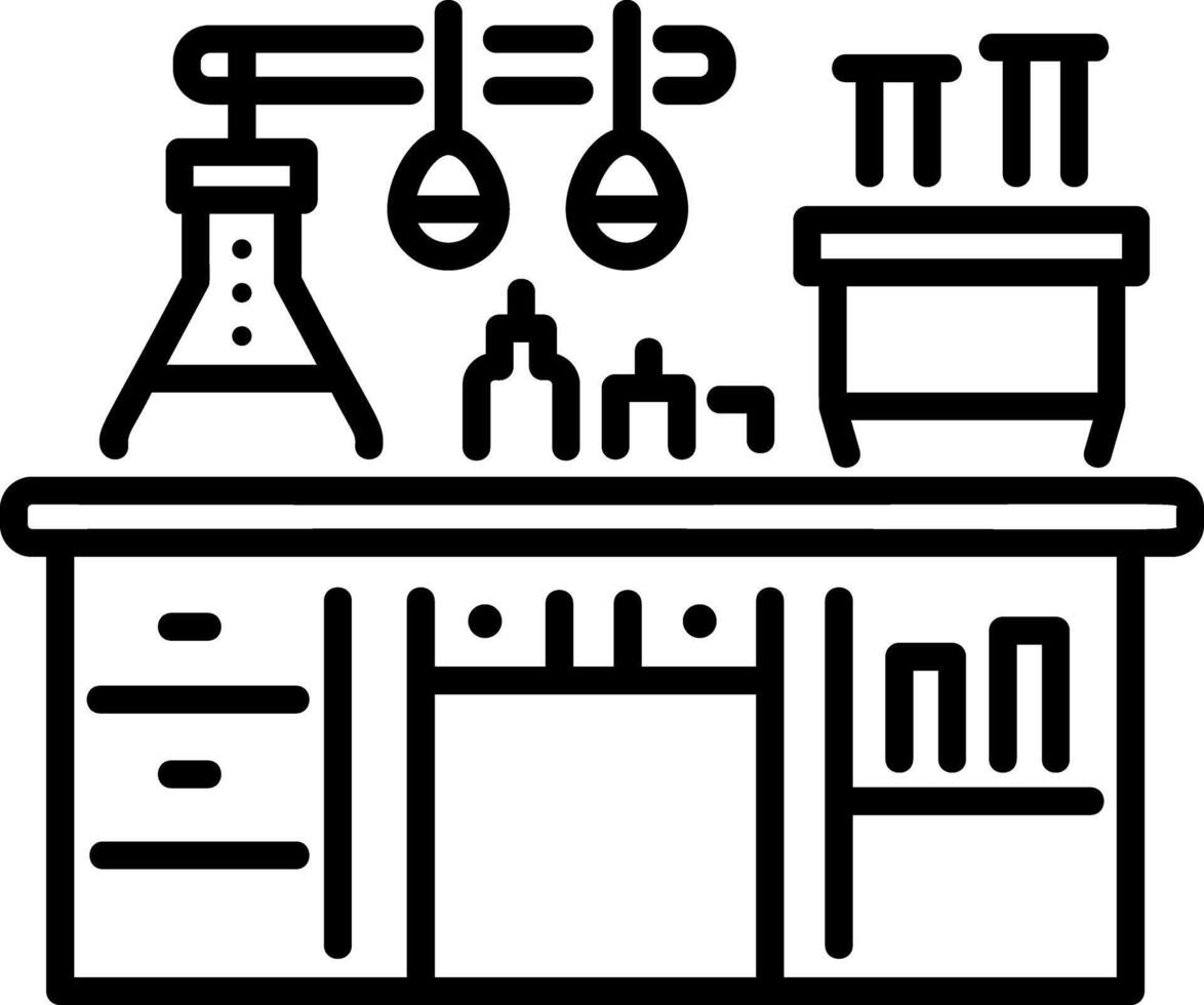 Laboratory icon in line style vector