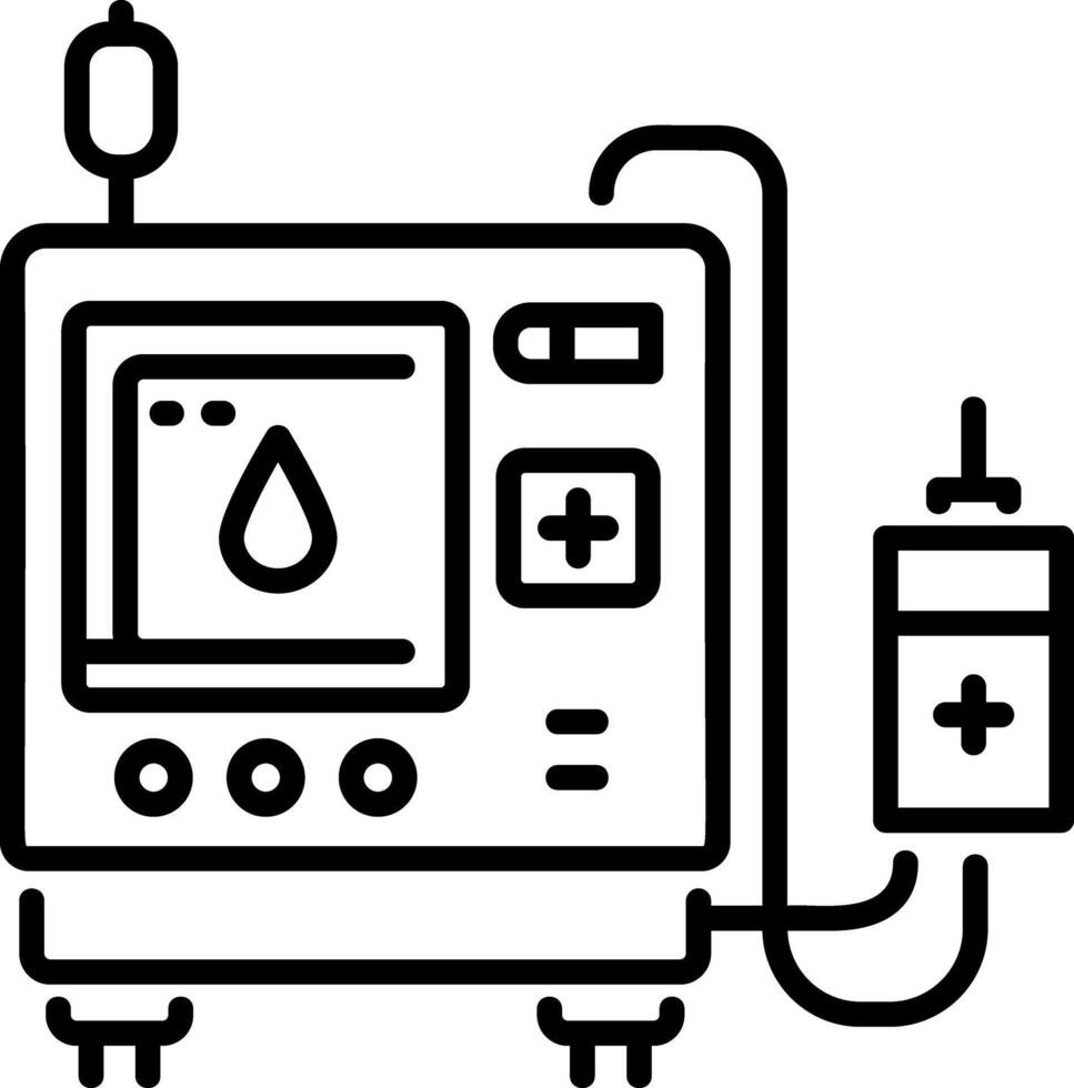 Blood analyzer machine icon in line style vector
