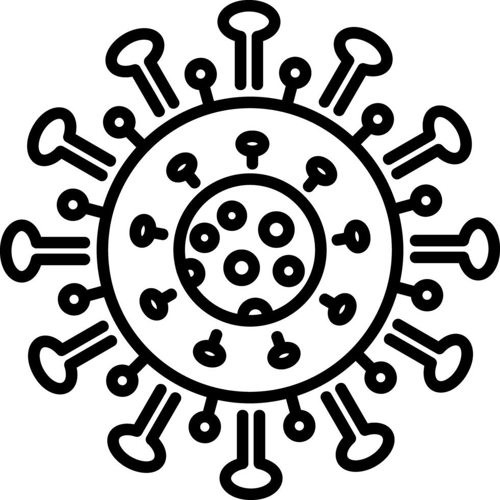 Influenza virus icon in linear style vector