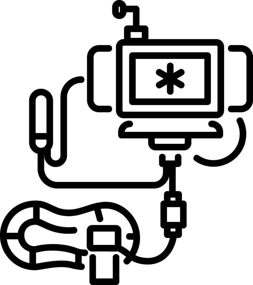 A line icon of colonoscopy device vector