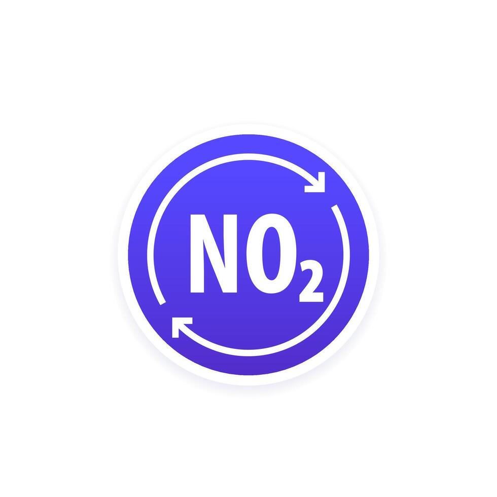 NO2, nitrogen dioxide icon with arrows vector