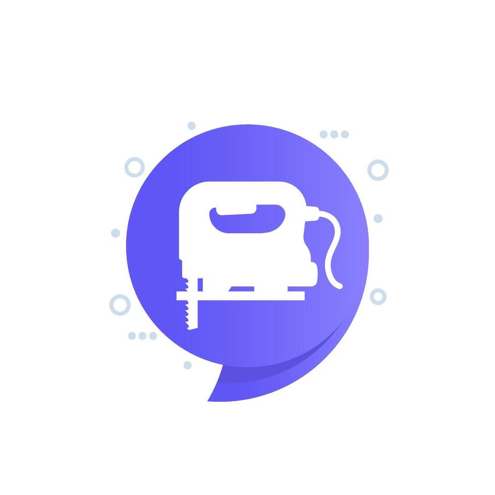 jig saw icon, electric tool vector