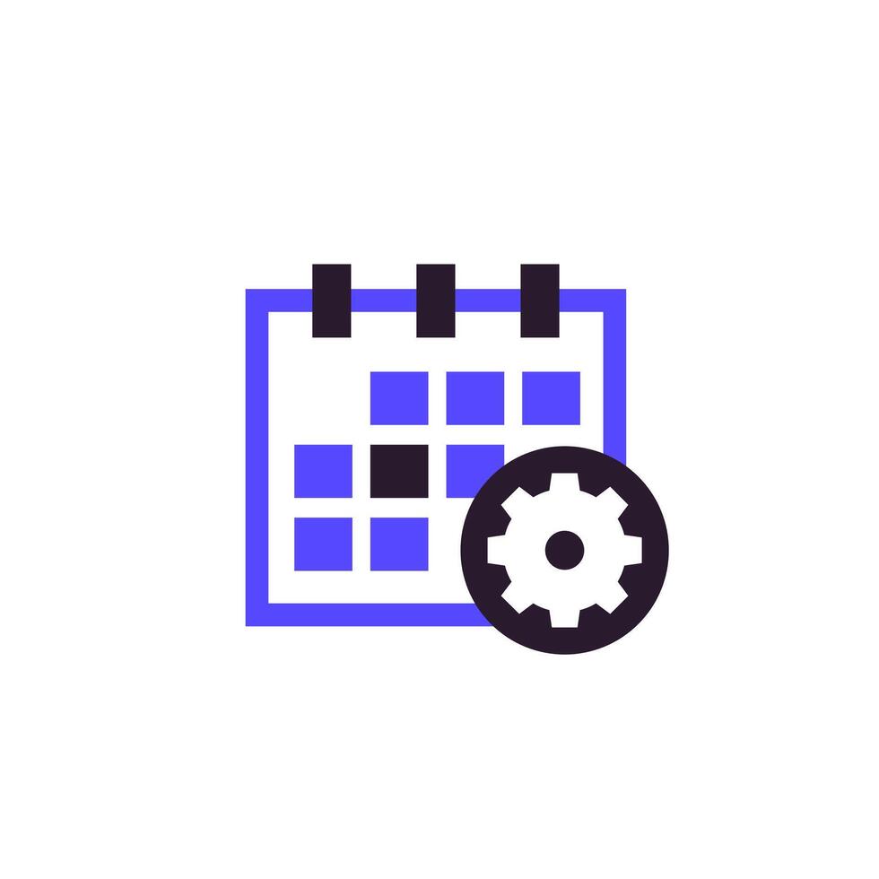 maintenance schedule, calendar icon on white vector