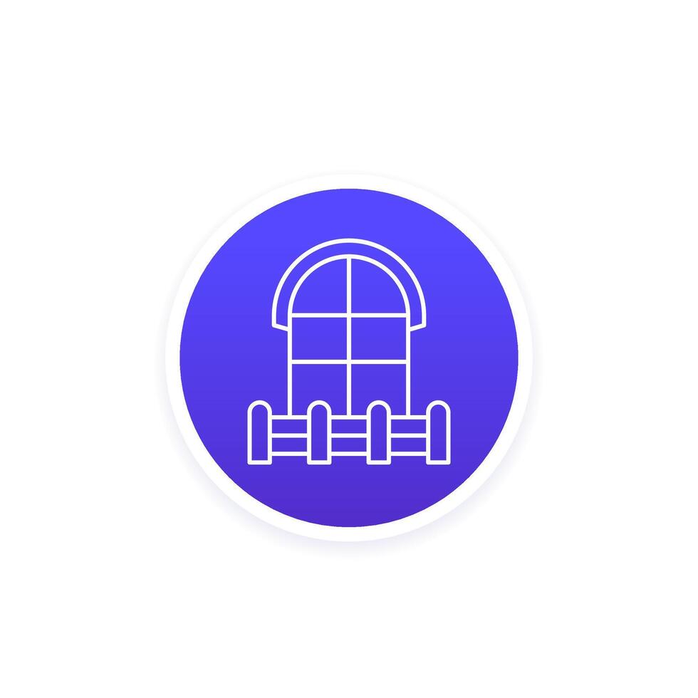 balcony and window line icon vector