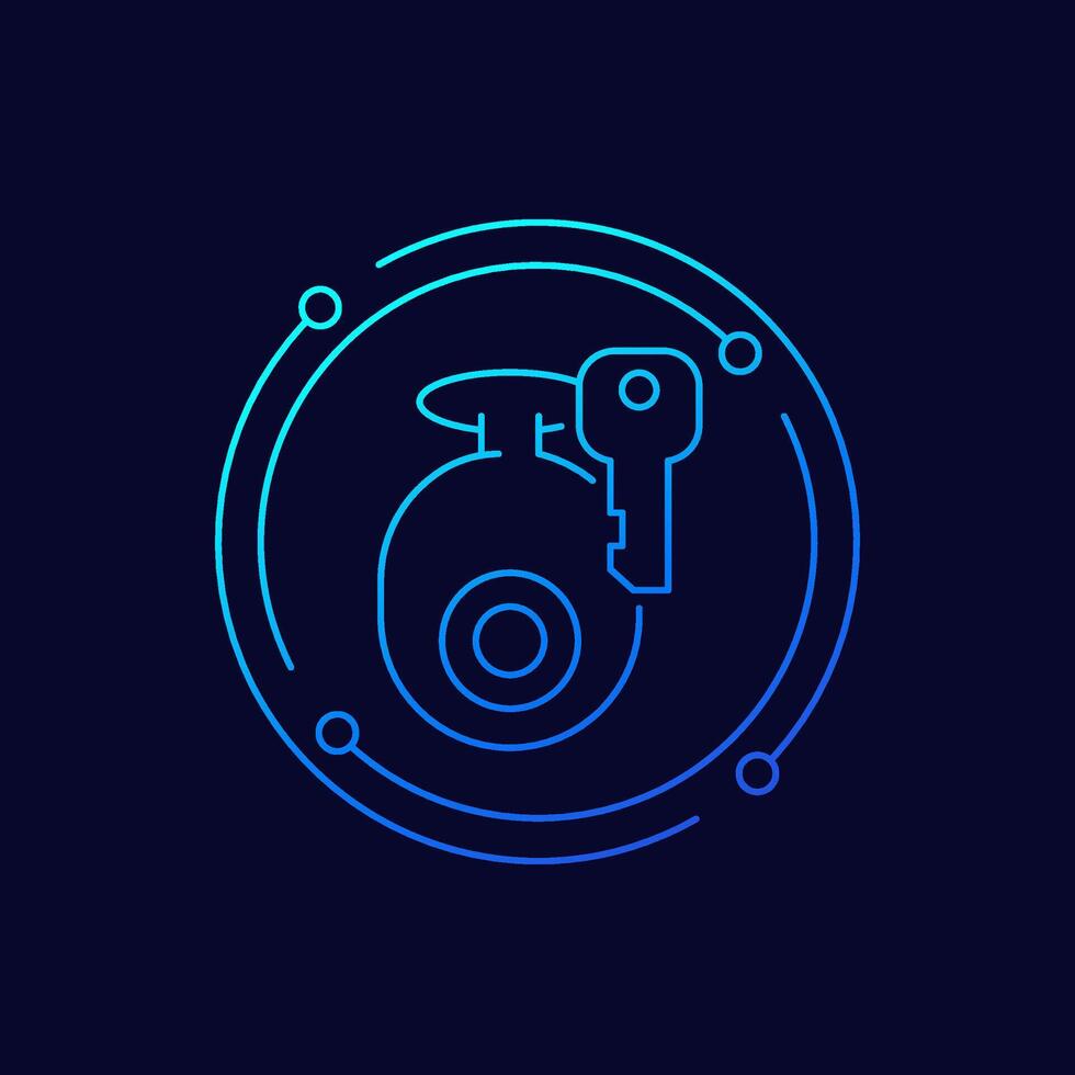 access to ip camera or cctv line icon vector